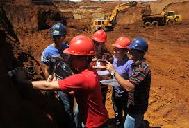 En festejos trabajadores geólogos mineros
