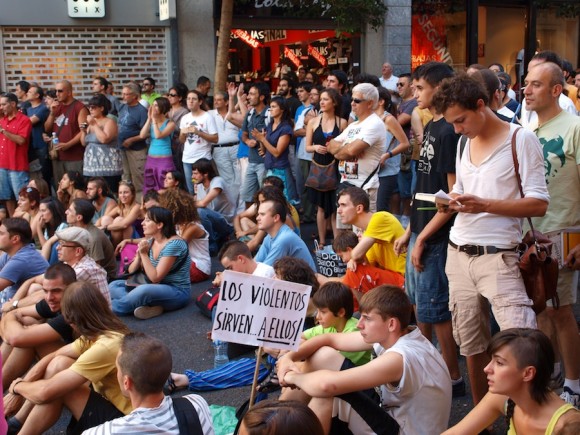Indignados en Madrid. Foto: Guillermo Nova